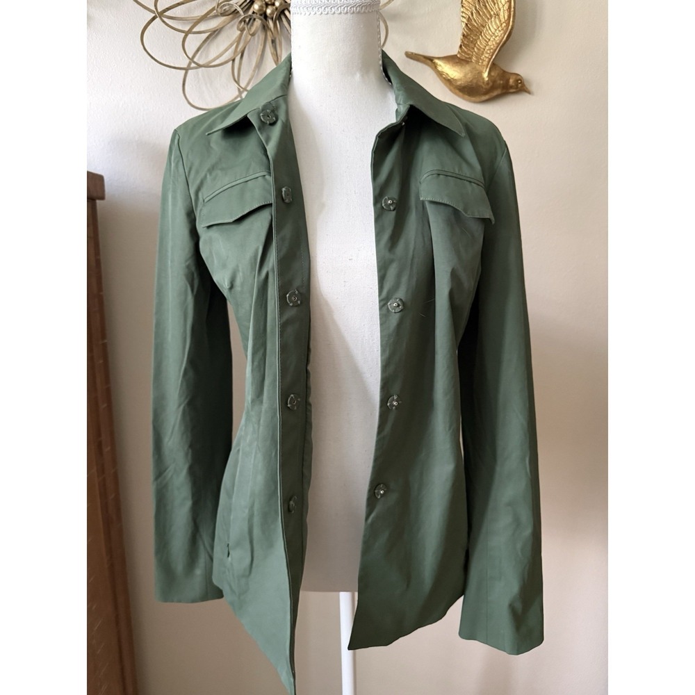 Kenneth Cole New York Olive Stretch Utility Jacket Blazer Women's S - Picture 2 of 10